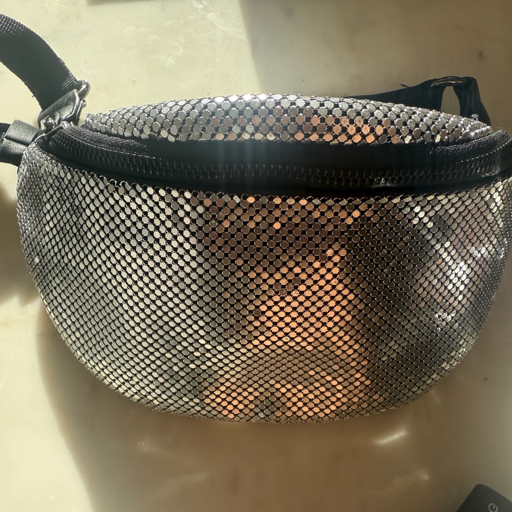 Silver Mesh Belt Bag